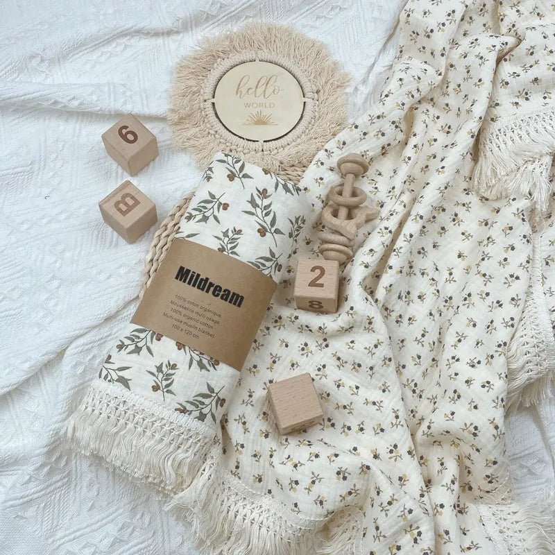 Floral Print Blanket Babies Bed Cover