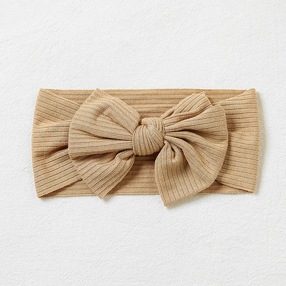 Ribbed Bow Elastic Soft Headband