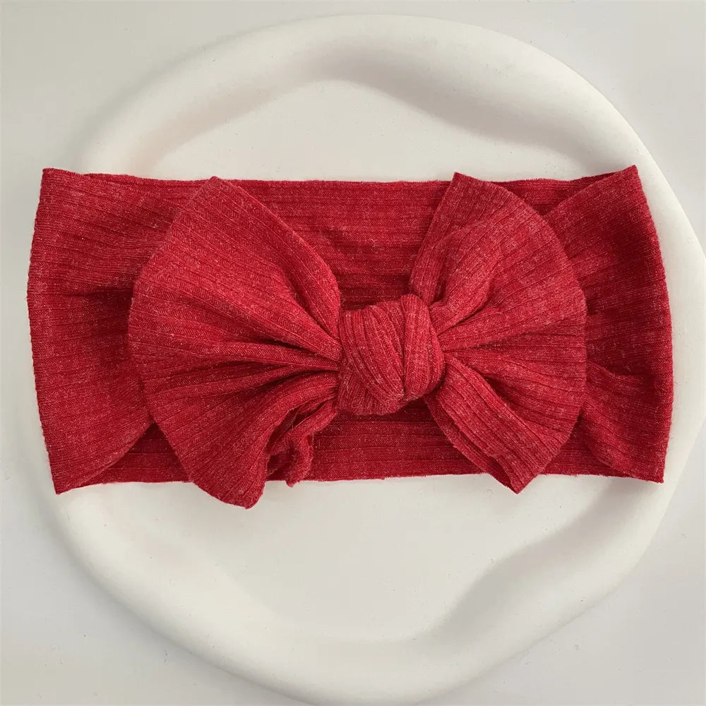 Ribbed Bow Elastic Soft Headband