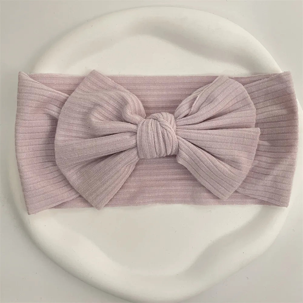 Ribbed Bow Elastic Soft Headband