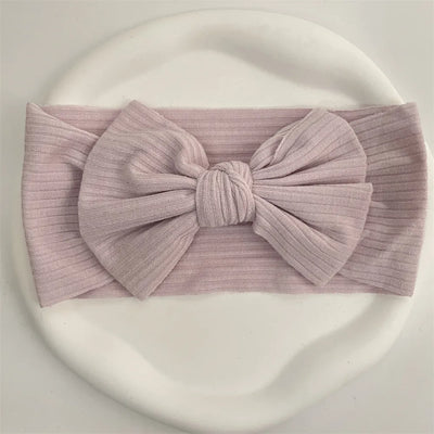 Ribbed Bow Elastic Soft Headband