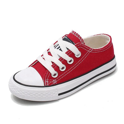 Lace Up Solid Color Canvas Sneakers
