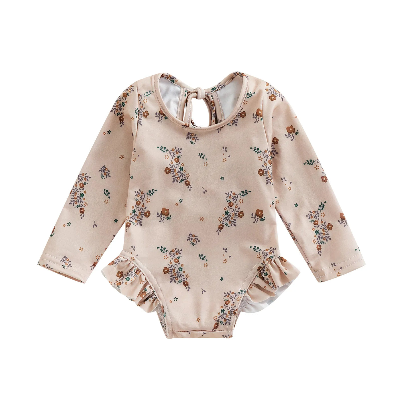 Baby Girl Floral Print Backless Bathing Suit