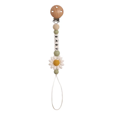 Floral Wooden Clip Pacifier Holder