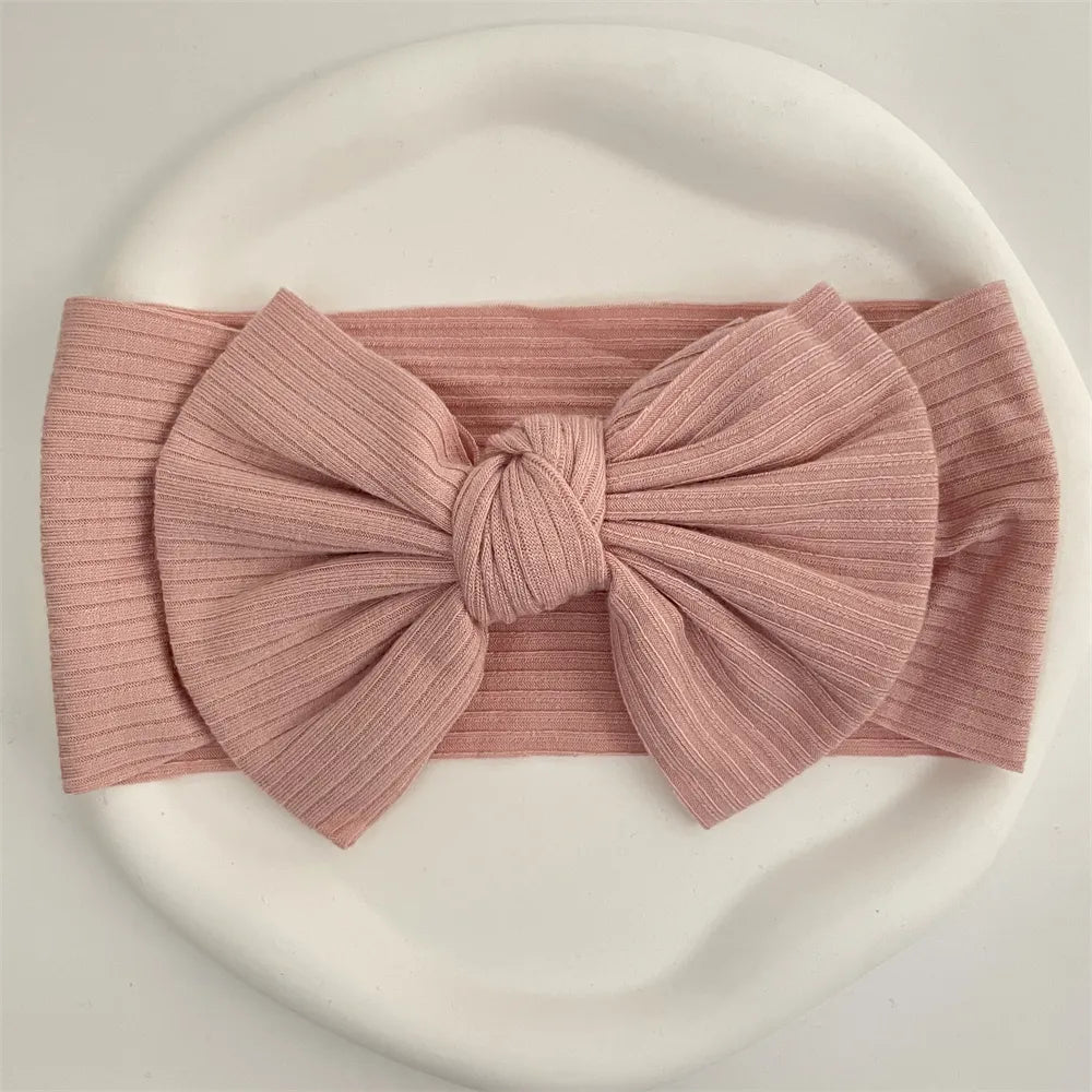 Ribbed Bow Elastic Soft Headband