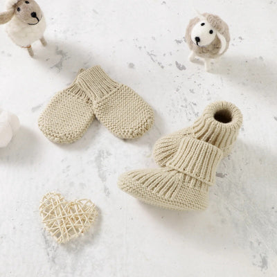 Newborn Knit Socks With Knit Mitten Gloves