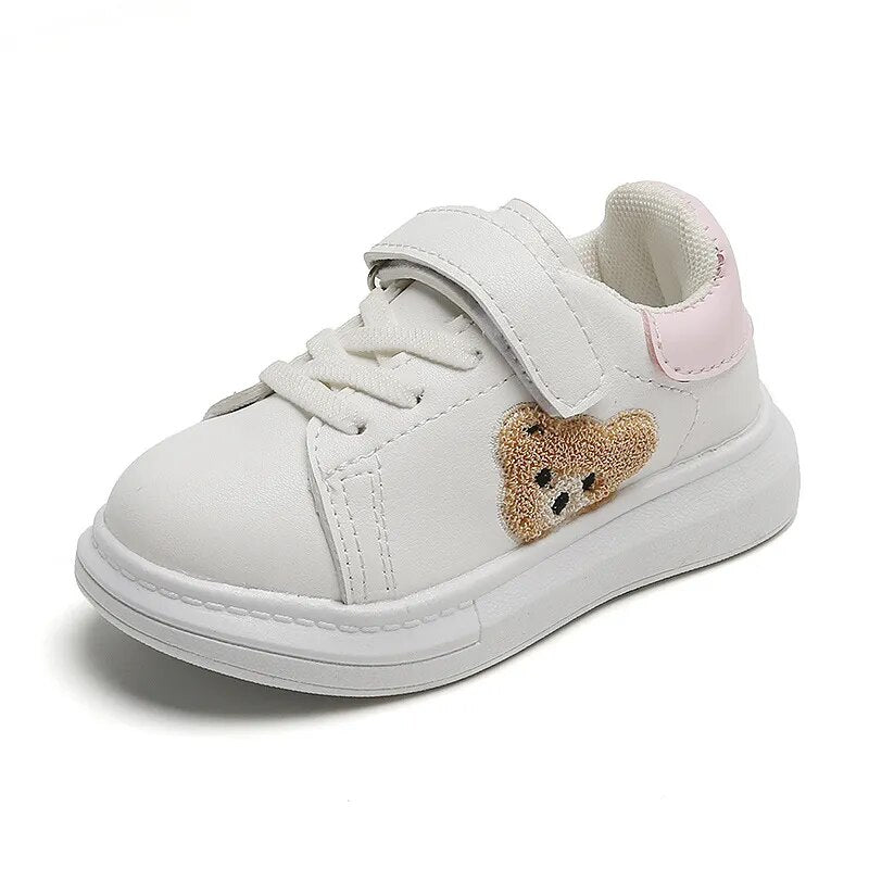 Fuzzy Bear Patch Sneakers