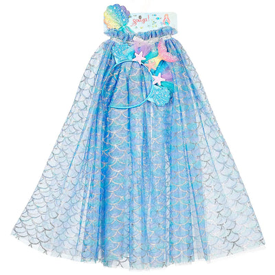 Marlya mermaid cape + tiara + wand set (2 sizes)
