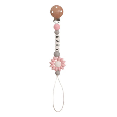Floral Wooden Clip Pacifier Holder