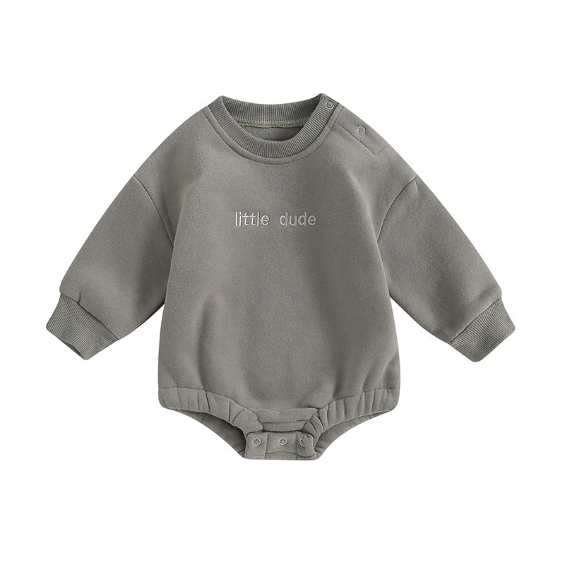 Little Dude Embroidered Bodysuit