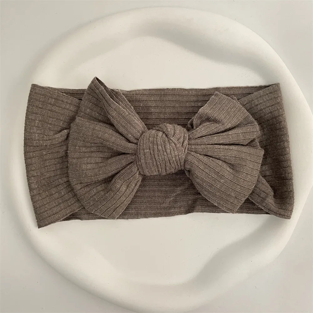 Ribbed Bow Elastic Soft Headband