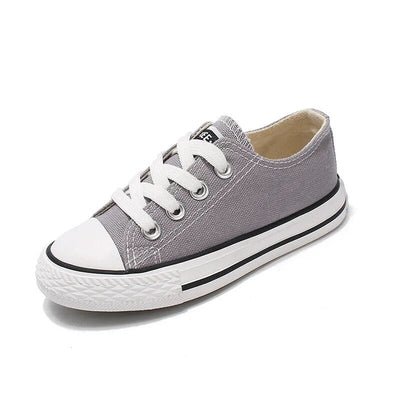 Lace Up Solid Color Canvas Sneakers