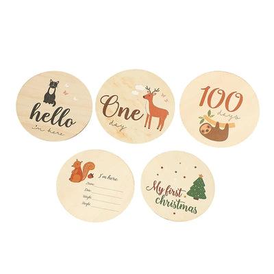 Wooden Balloon Milestone Month Card