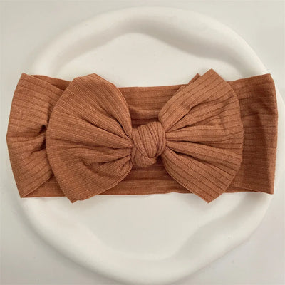 Ribbed Bow Elastic Soft Headband