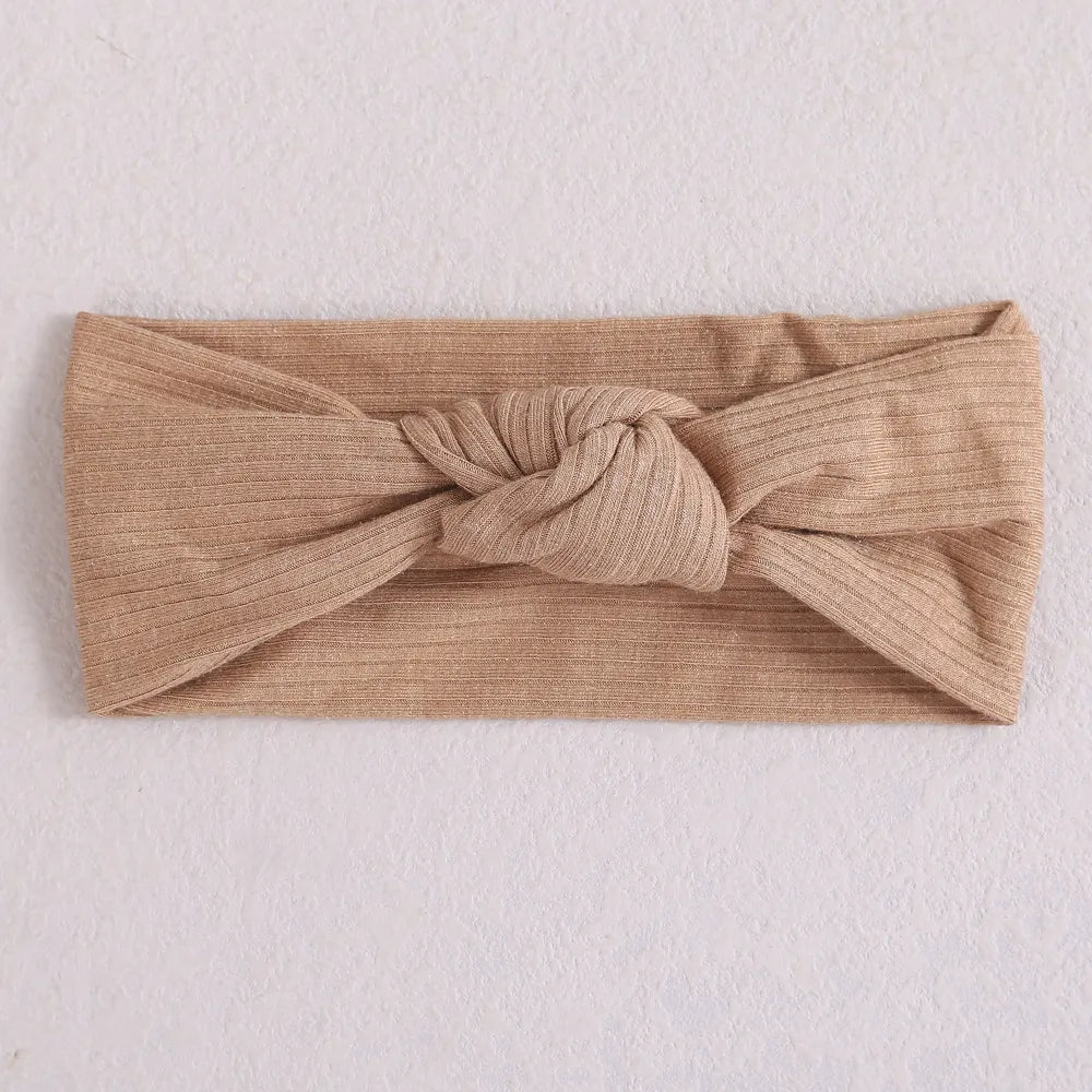 Ribbed Bow Elastic Soft Headband
