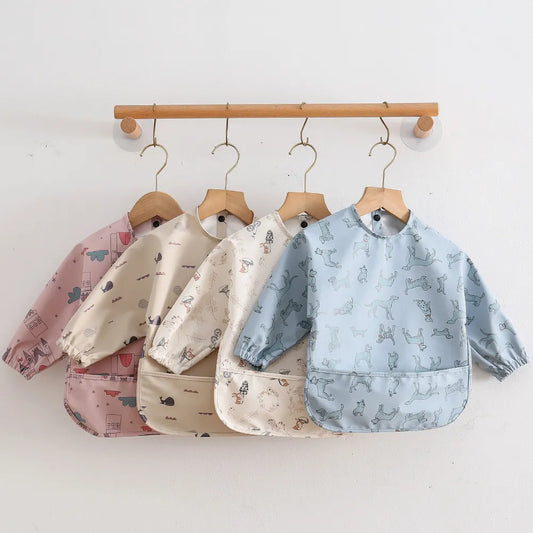 Baby Waterproof Long Sleeve Apron Bib