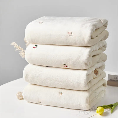 Snuggle Warm Baby Blanket with Embroidery Detail