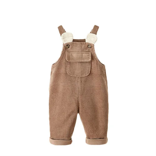 Front Pocket Corduroy Overalls Jumpsuit