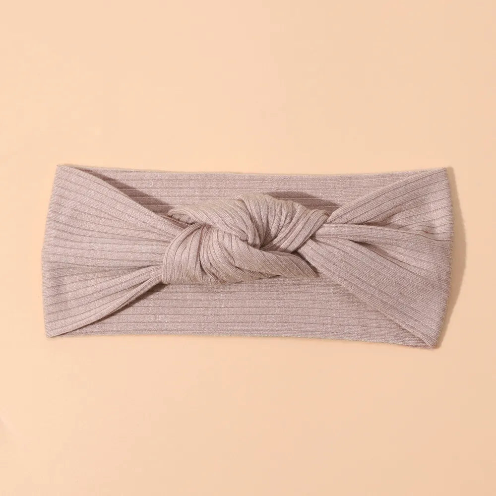 Ribbed Bow Elastic Soft Headband