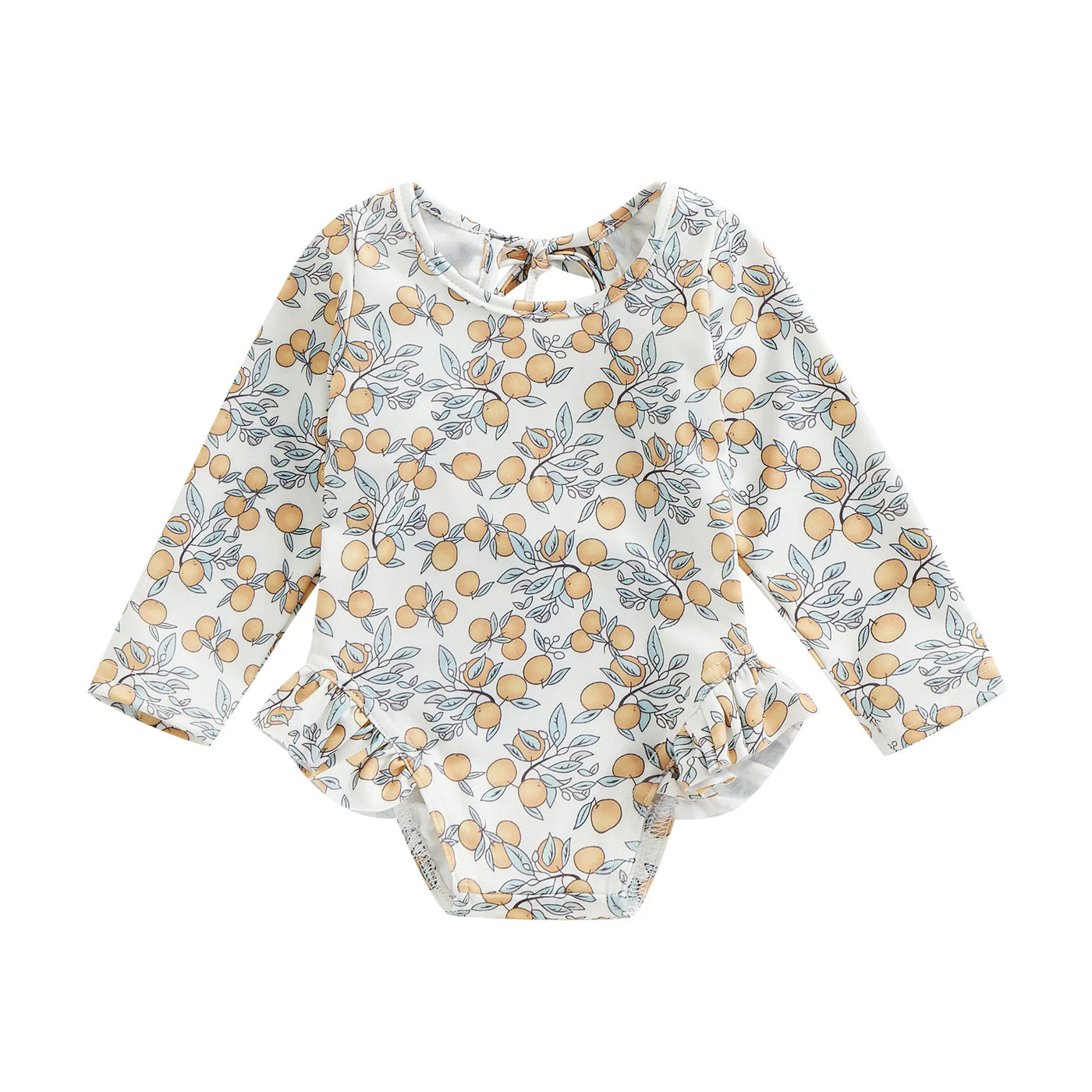 Baby Girl Floral Print Backless Bathing Suit