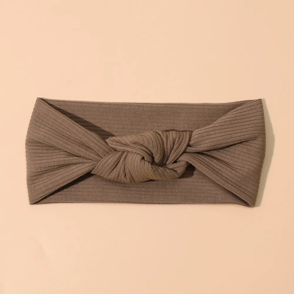 Ribbed Bow Elastic Soft Headband