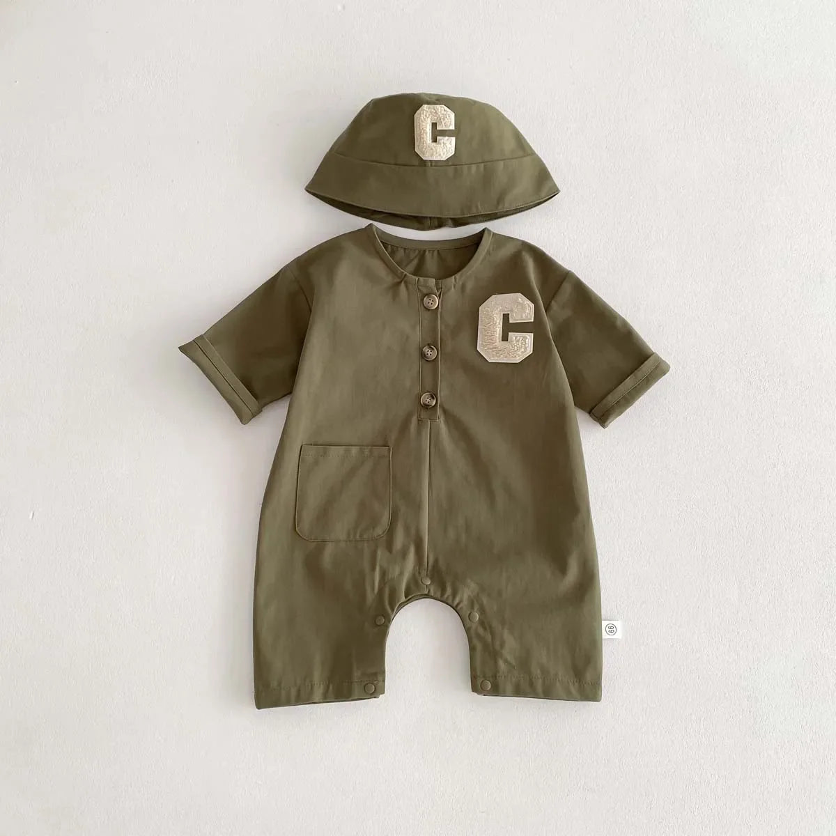 Newborn Letter C Jumpsuit Set
