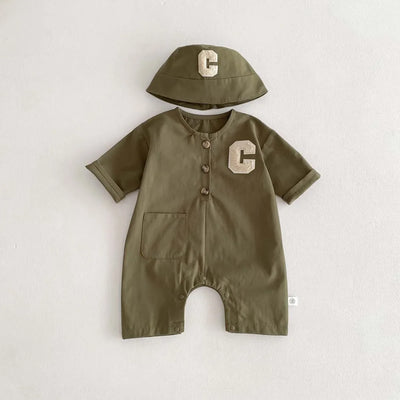 Newborn Letter C Jumpsuit Set
