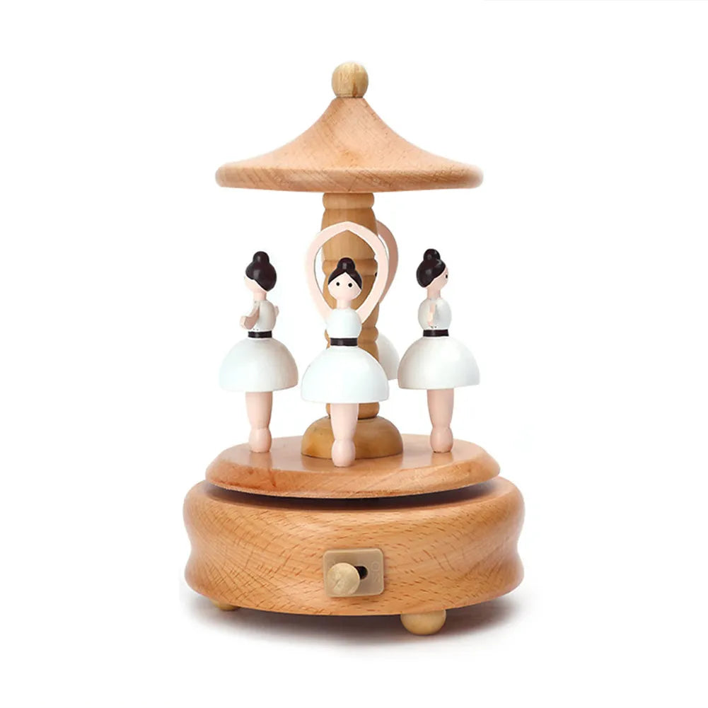 Wooden Carousel Music Box