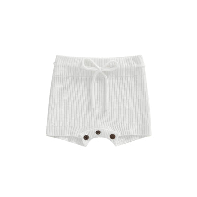 Baby Girls Solid Color Knit Shorts