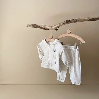 B Stitch Zip Up Jogger Set