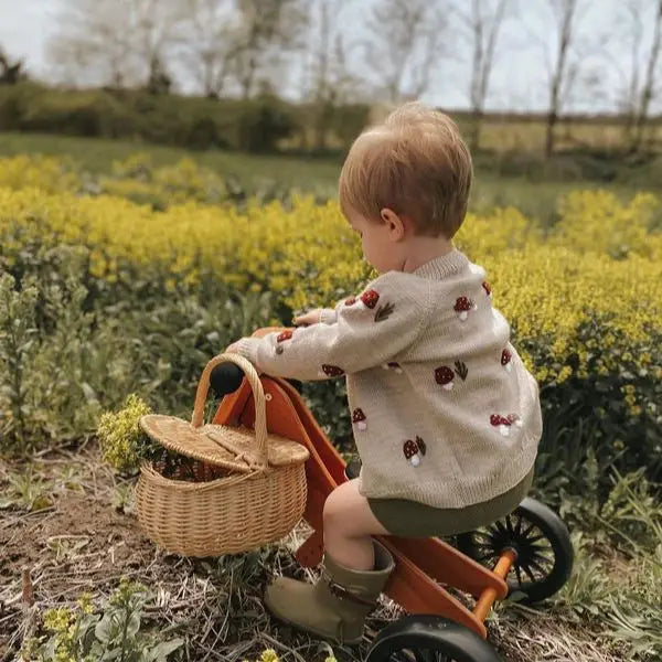 Mushroom Embroidery Knit Top