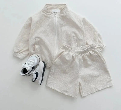 Lightweight Zipper Shorts Jogger Set