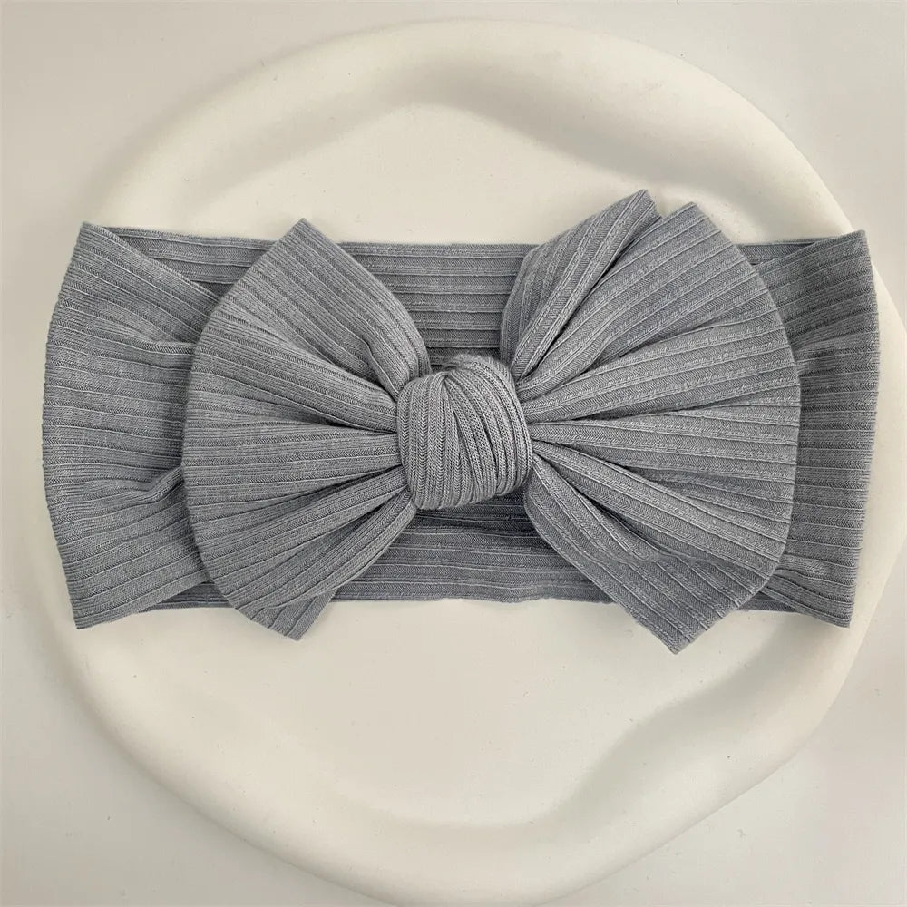 Ribbed Bow Elastic Soft Headband