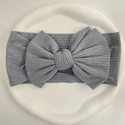 Ribbed Bow Elastic Soft Headband