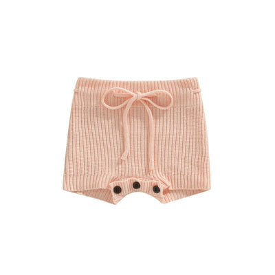 Baby Girls Solid Color Knit Shorts