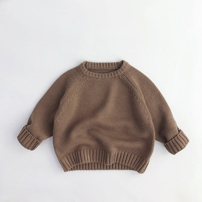 Solid Cotton Round Neck Sweater