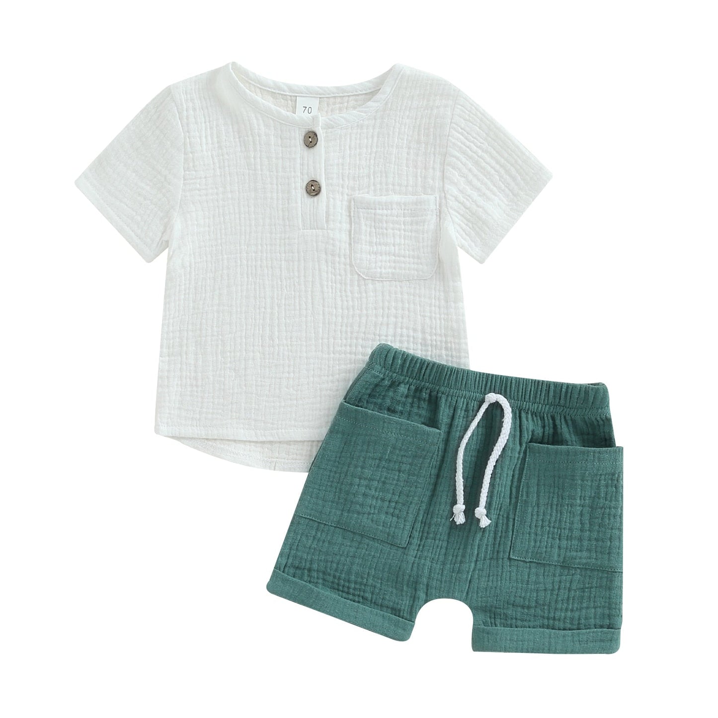 Boys Muslin shorts and Shirt Set