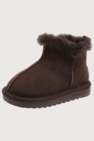 Girls Fur Lining Zip Up Snow Boots