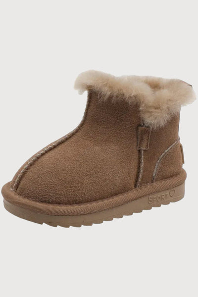 Girls Fur Lining Zip Up Snow Boots