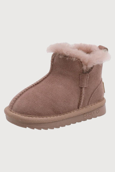 Girls Fur Lining Zip Up Snow Boots