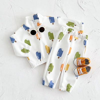 Ice Cream Zip Up Jogger Set