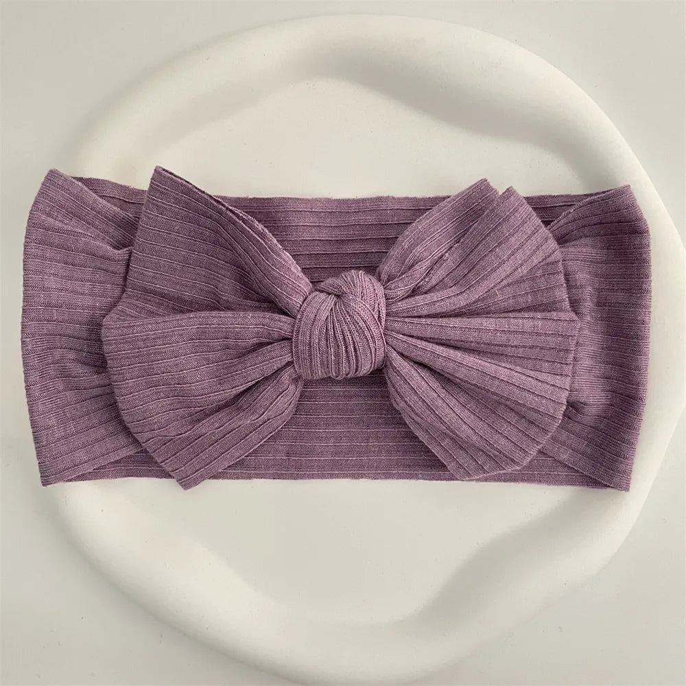 Ribbed Bow Elastic Soft Headband