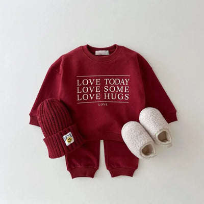 Love Hugs Print Jogger Set