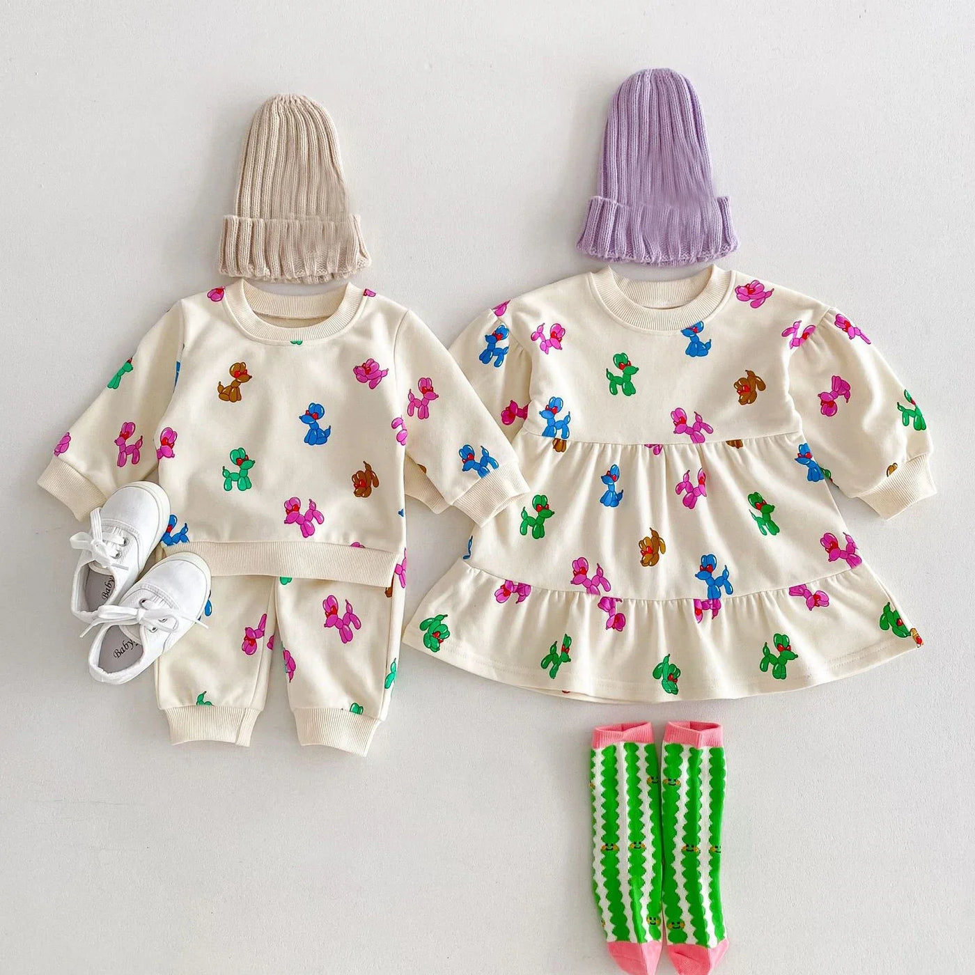 Siblings Dog Print Outfit