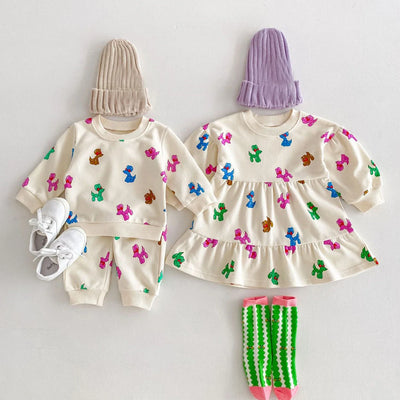 Siblings Dog Print Outfit