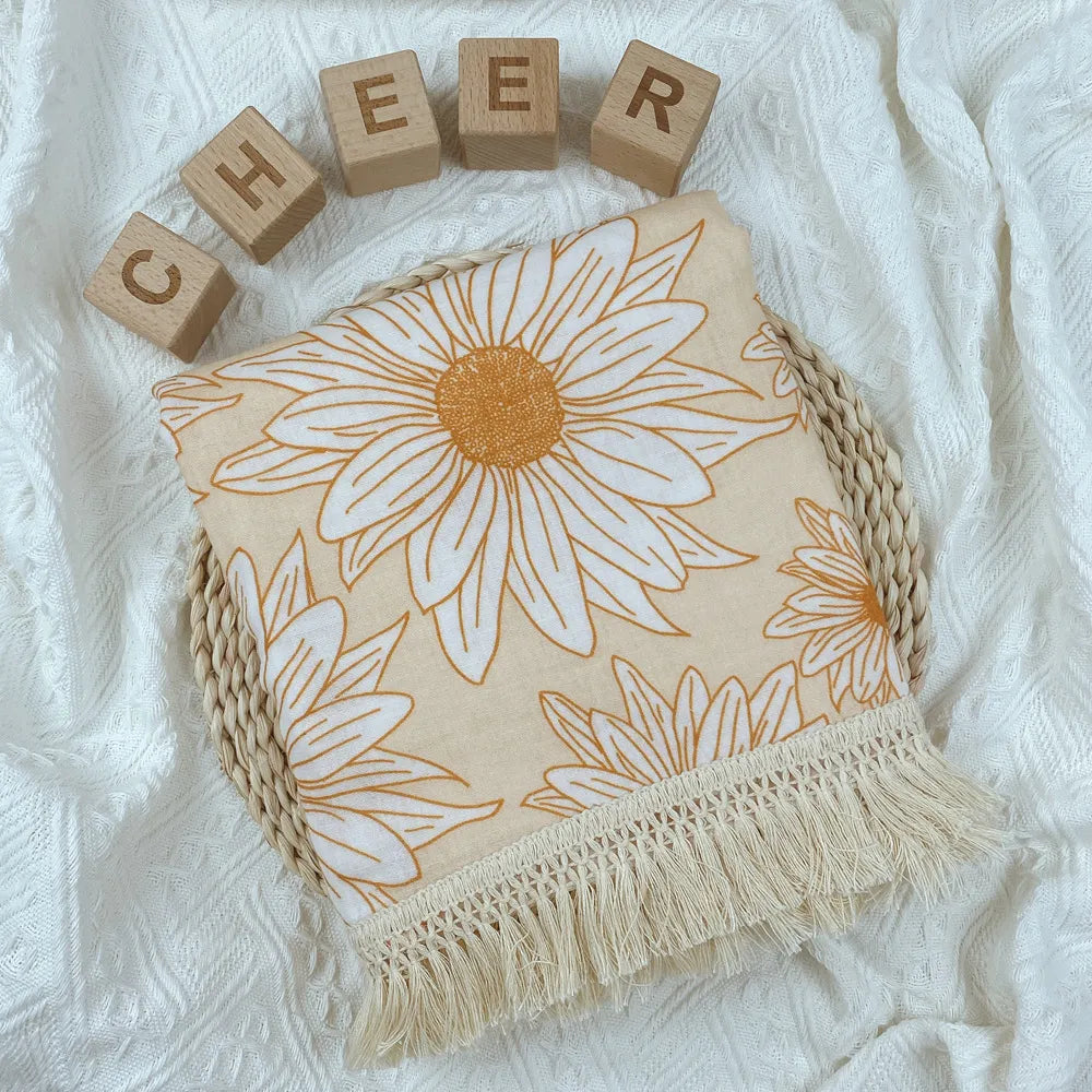 Floral Print Blanket Babies Bed Cover