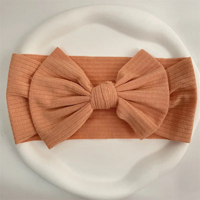 Ribbed Bow Elastic Soft Headband