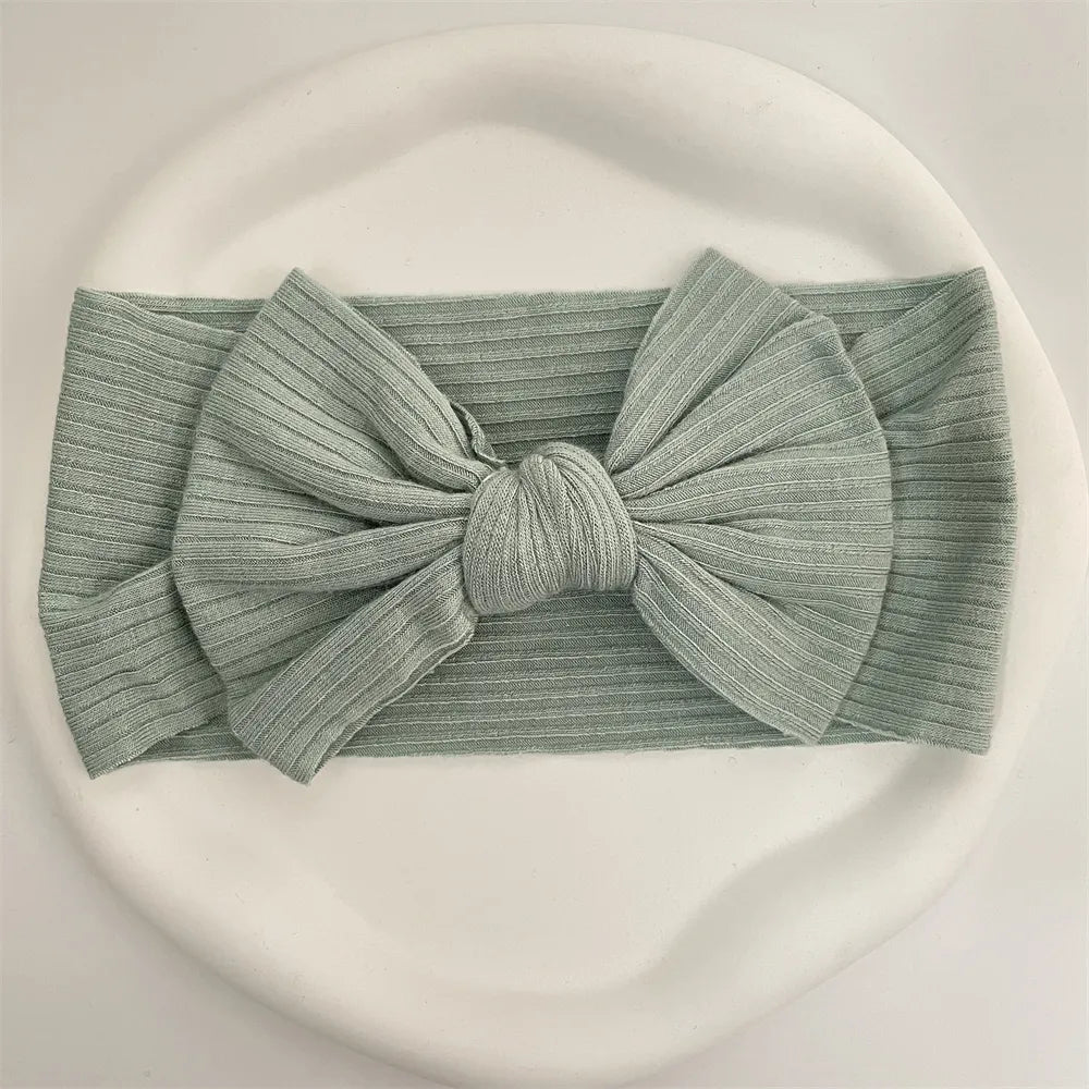 Ribbed Bow Elastic Soft Headband