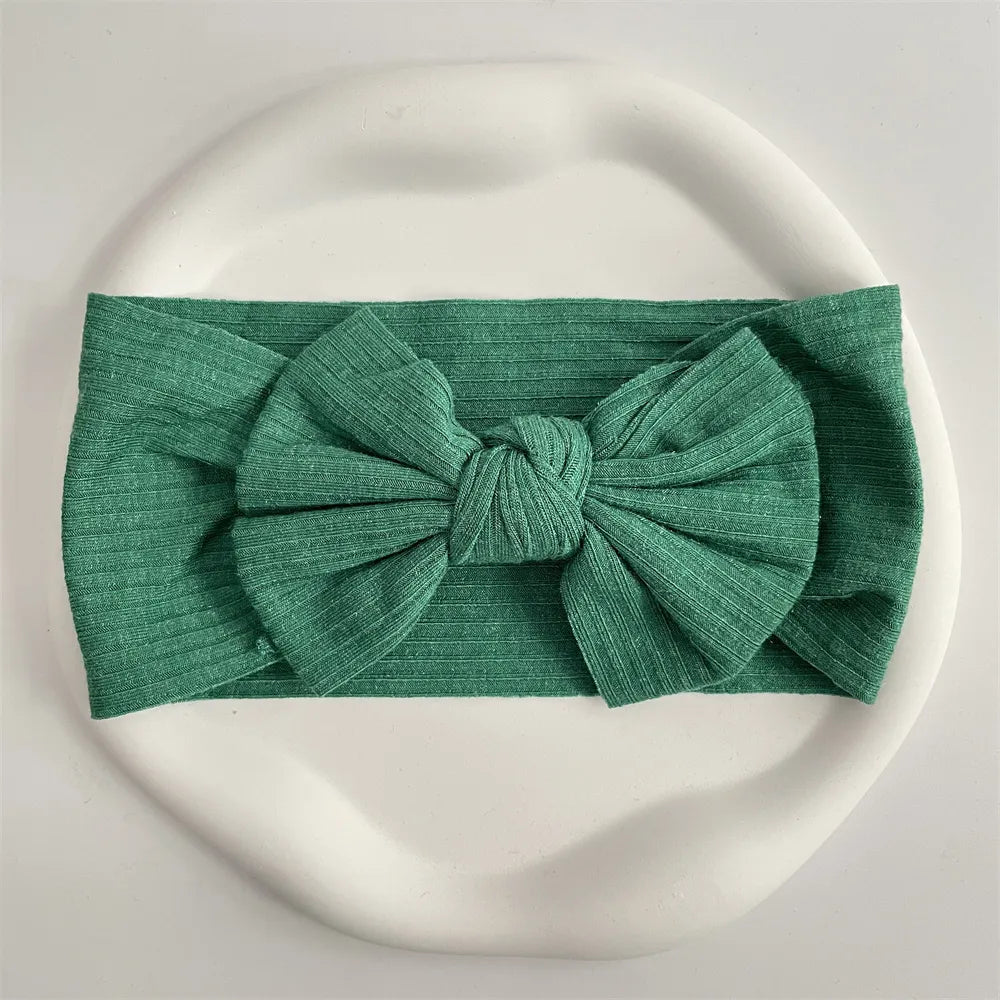 Ribbed Bow Elastic Soft Headband