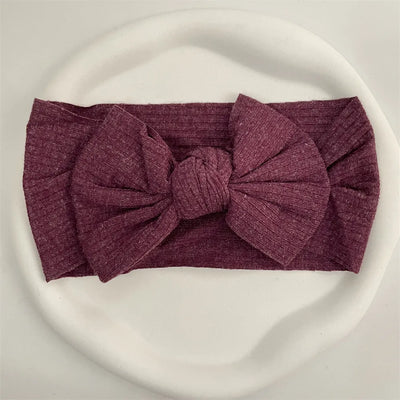 Ribbed Bow Elastic Soft Headband
